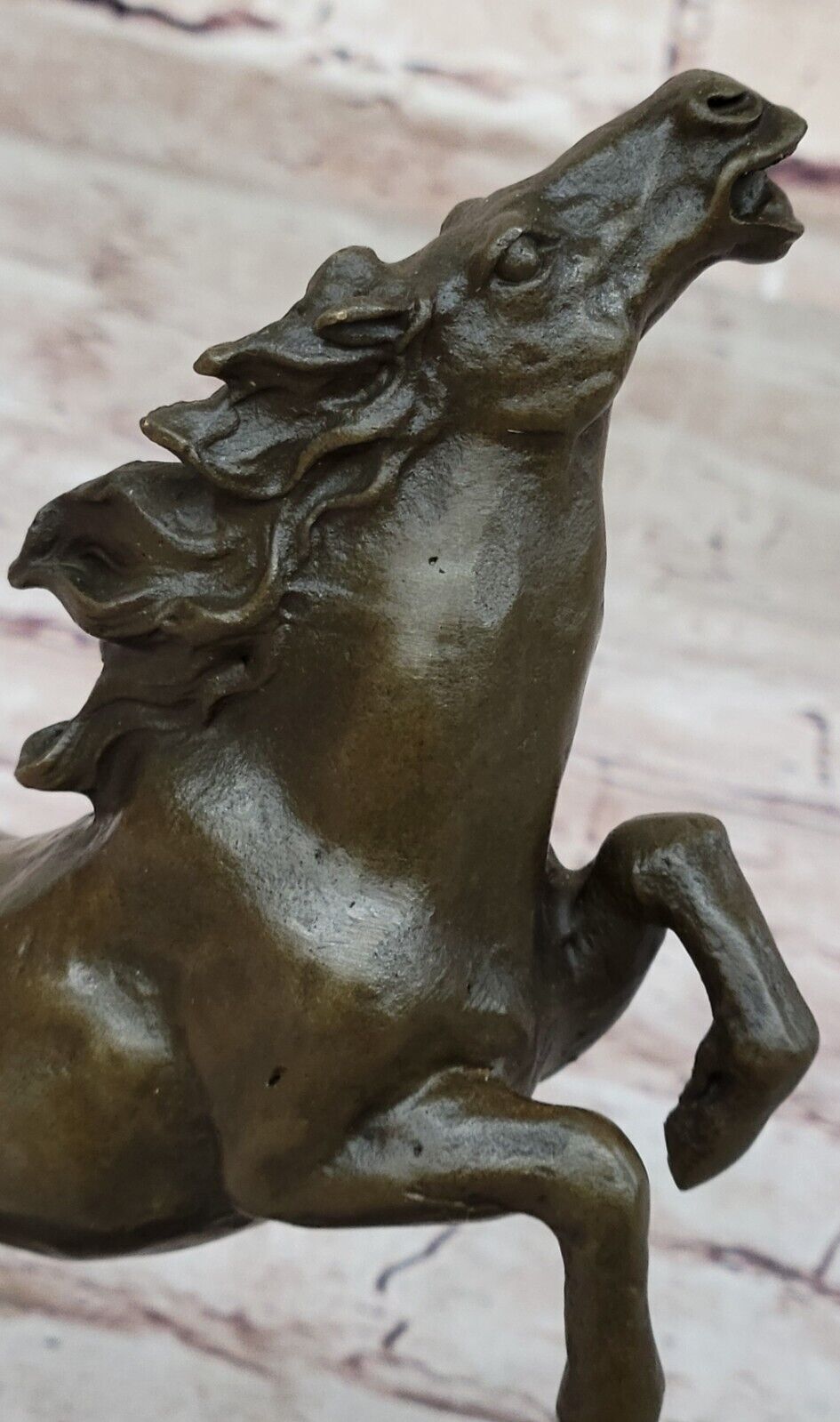 Lost Wax Method: Milo`s Signed Rearing Horse Sculpture Genuine Bronze Decor NR Без бренда - фотография #6