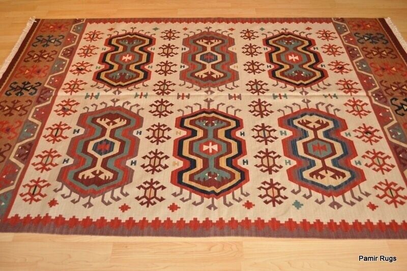 HANDMADE 5x7 ft. 100% wool SOUTHWESTERN Navajo design INDIAN  hand woven kilim Pamir Handmade-rug - фотография #7