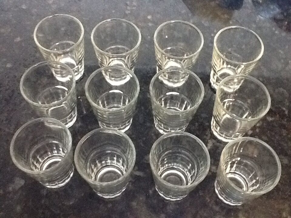 (12 pcs) Shot Glasses Glass Barware,Shots. Drink. Vodka rum gin dozen  Без бренда