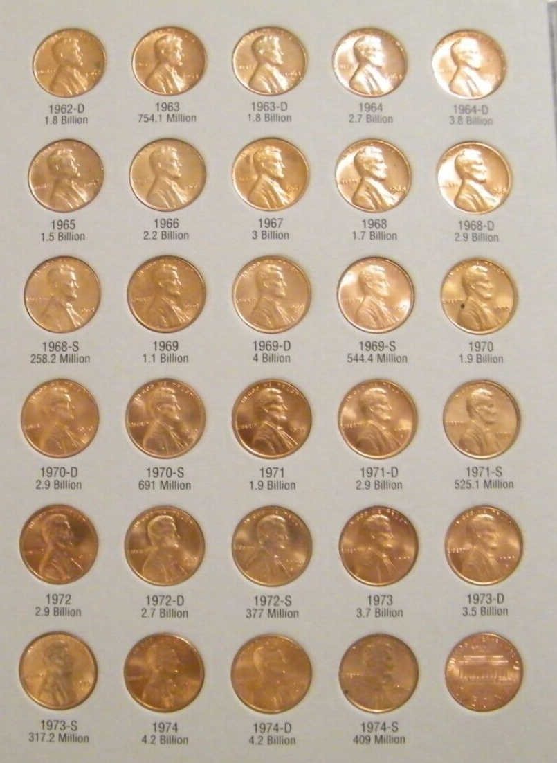 Complete set 1941- 1974 PDS Lincoln Wheat & Memorial Penny Cent Set 90 coins H Без бренда - фотография #8