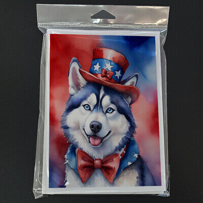 Siberian Husky Patriotic American Cards Envelopes Pack of 8 DAC5804GCA7P Без бренда - фотография #3