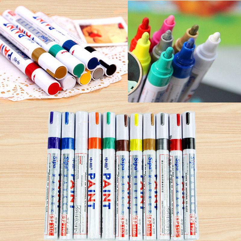 12Pcs Waterproof Permanent Paint Marker Pen Car Tyre Tire Tread Rubber Colorful Unbranded/Generic Does Not Apply - фотография #2