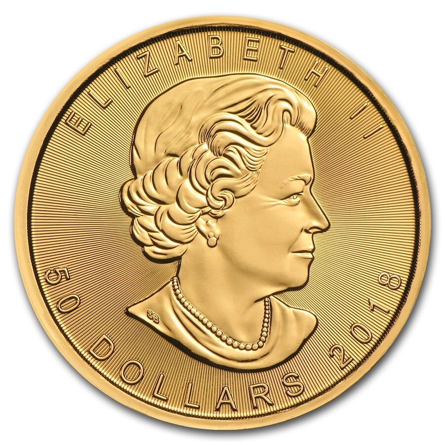 2018 Canada 1 oz Gold Maple Leaf Coin Brilliant Uncirculated BU  Canada - Royal Canadian Mint 158647 - фотография #2