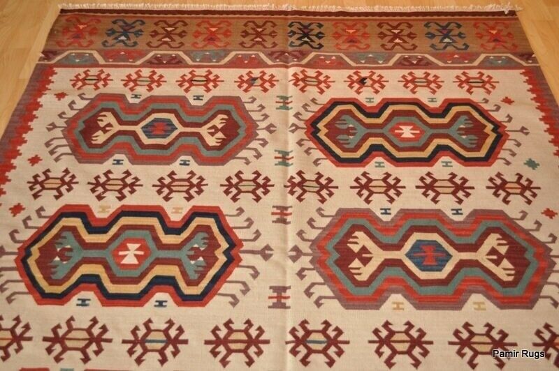 HANDMADE 5x7 ft. 100% wool SOUTHWESTERN Navajo design INDIAN  hand woven kilim Pamir Handmade-rug - фотография #2