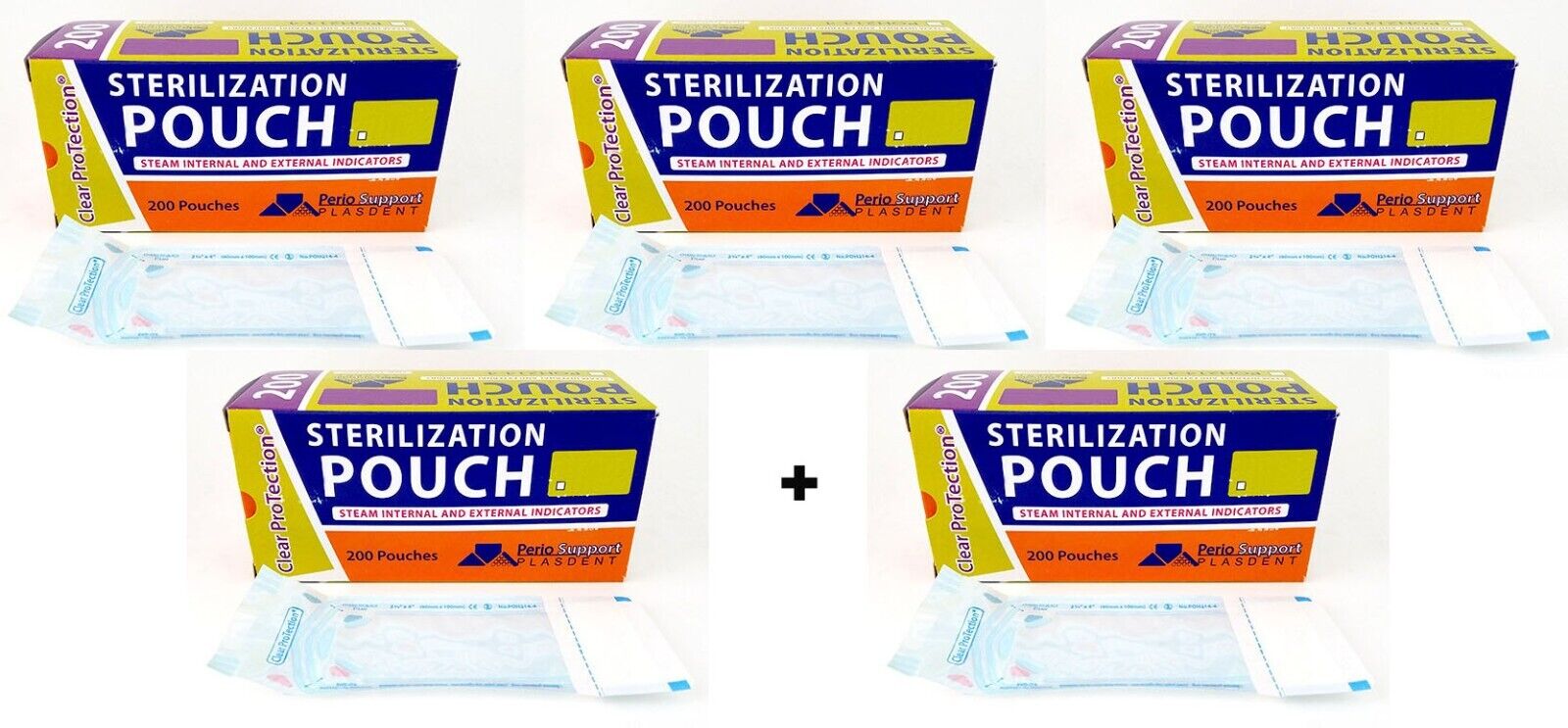 Sterilization Pouch POH312-9 3.5"x9, PlastDent Dental 200pcs/box (4+1 Bx FREE) Plasdent POH312-9