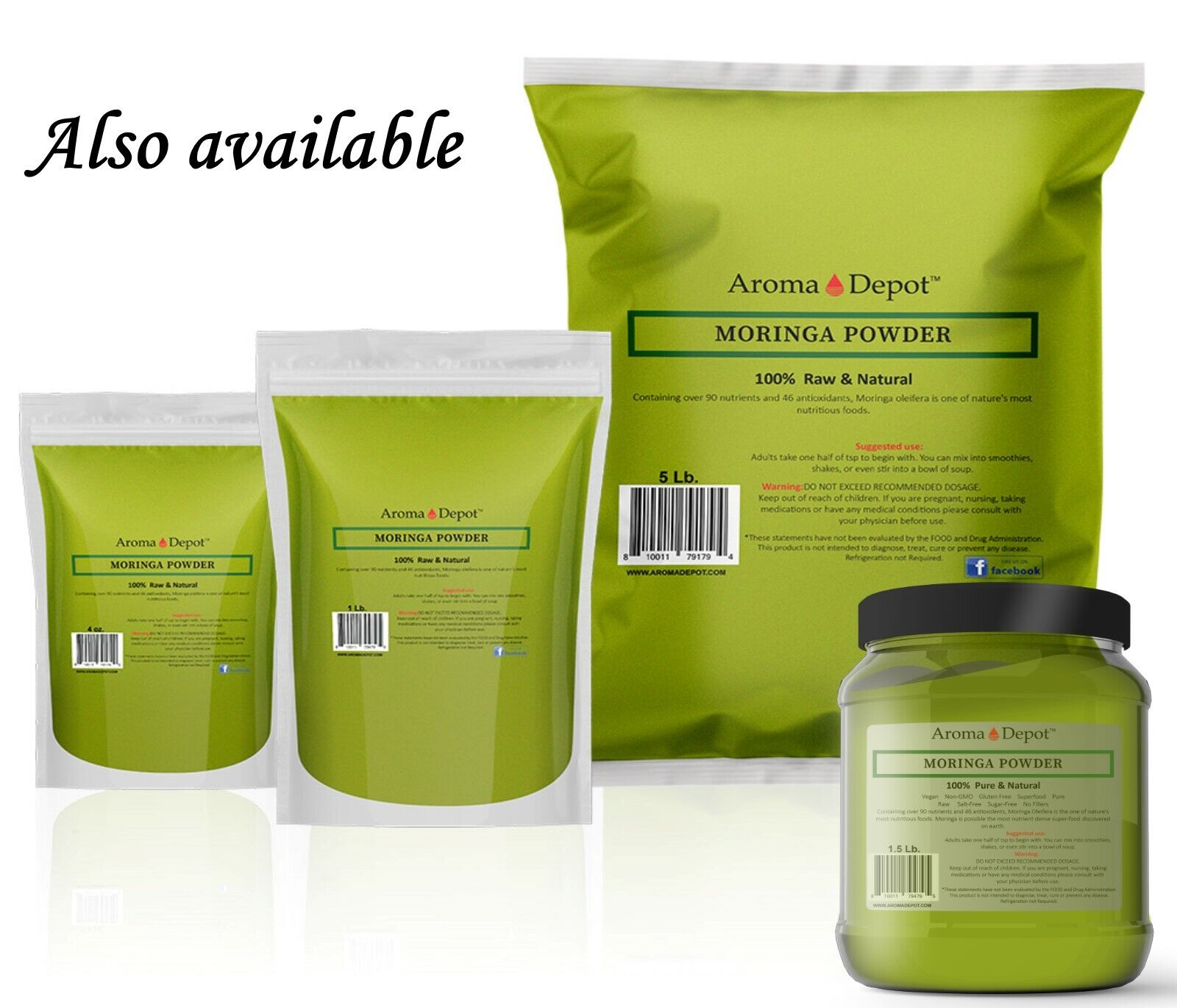 1lb Moringa oleifera Leaf Powder 100% Pure Natural  Superfood Gluten Free Aroma Depot - фотография #6