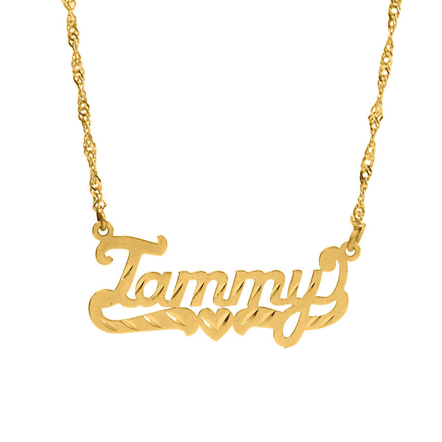 Personalized Sterling Silver Gold Any Name Plate Script Chain Necklace 9 Styles Handmade - фотография #3
