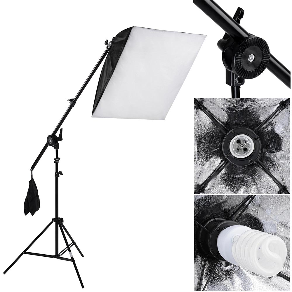 Photo Studio Photography 3 Softbox Boom Light Stand Continuous Lighting Kit Xcceries X-KIT-01-030 - фотография #3