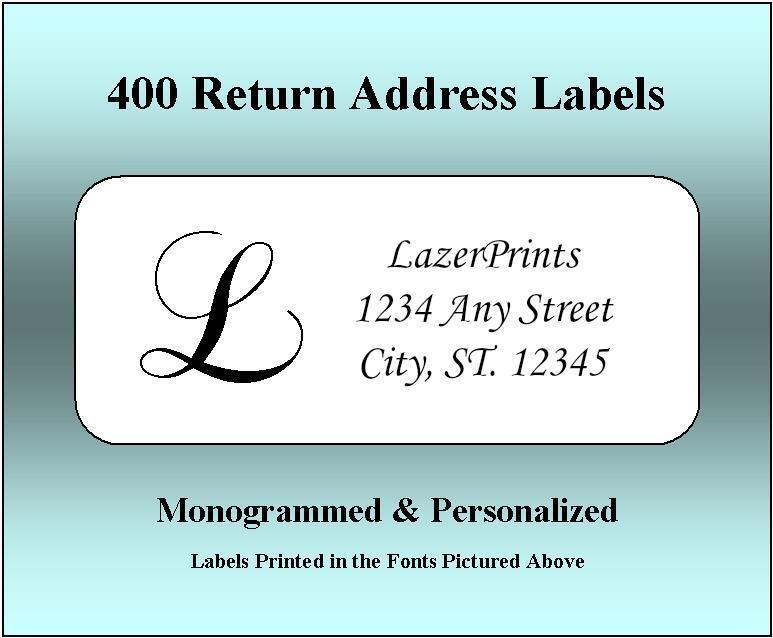 Monogrammed & Personalized Return Address Labels.  400 Count, 1/2 x 1.75 Inch. WorldLabel Does Not Apply