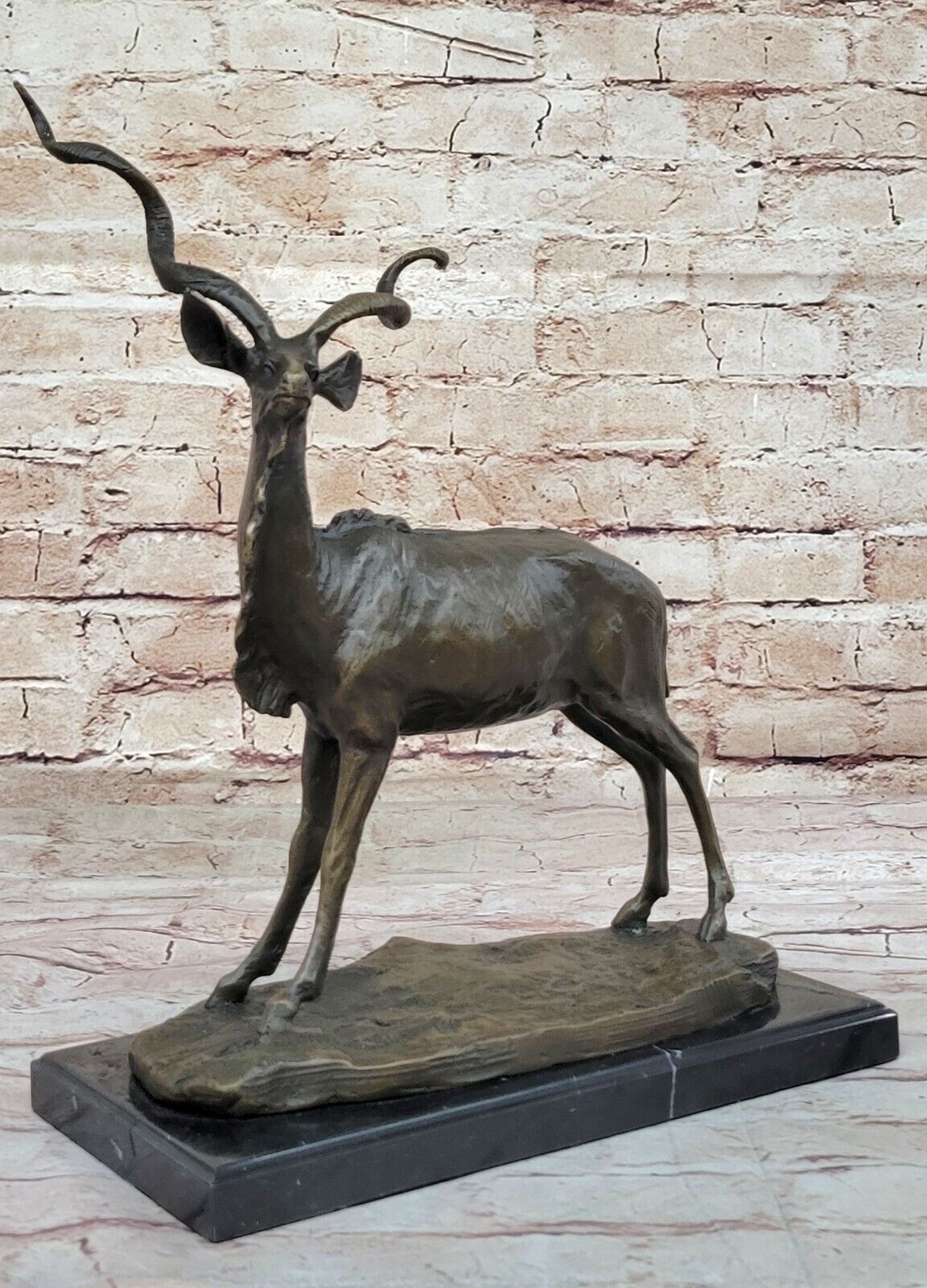 Bronze Sculpture Gazelle Hand Made Masterpiece Detailed Marble Base Figure Sale Без бренда - фотография #3