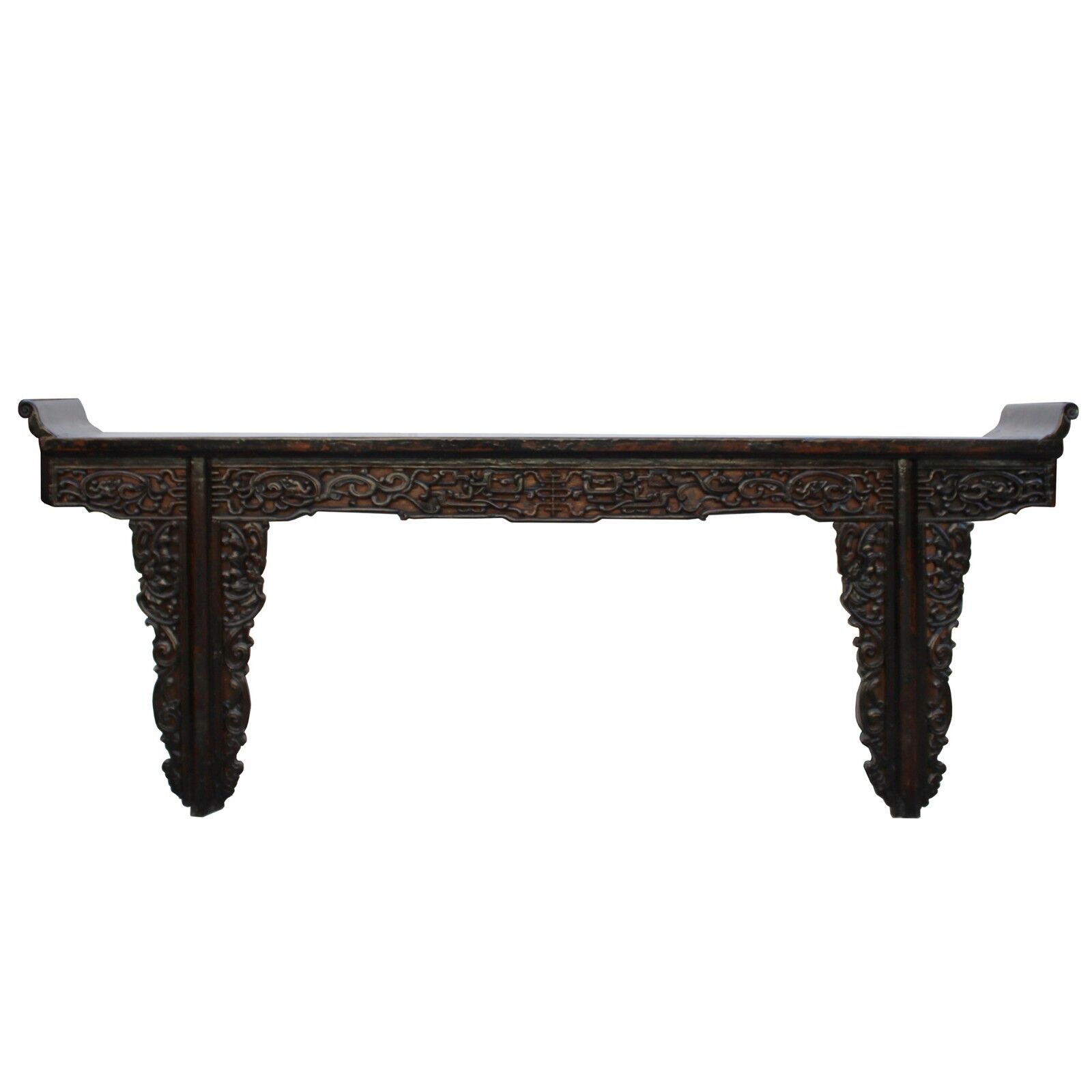Chinese Vintage Dark Brown Dragon Carving Long Altar Console Table cs4567 Handmade Does Not Apply - фотография #2