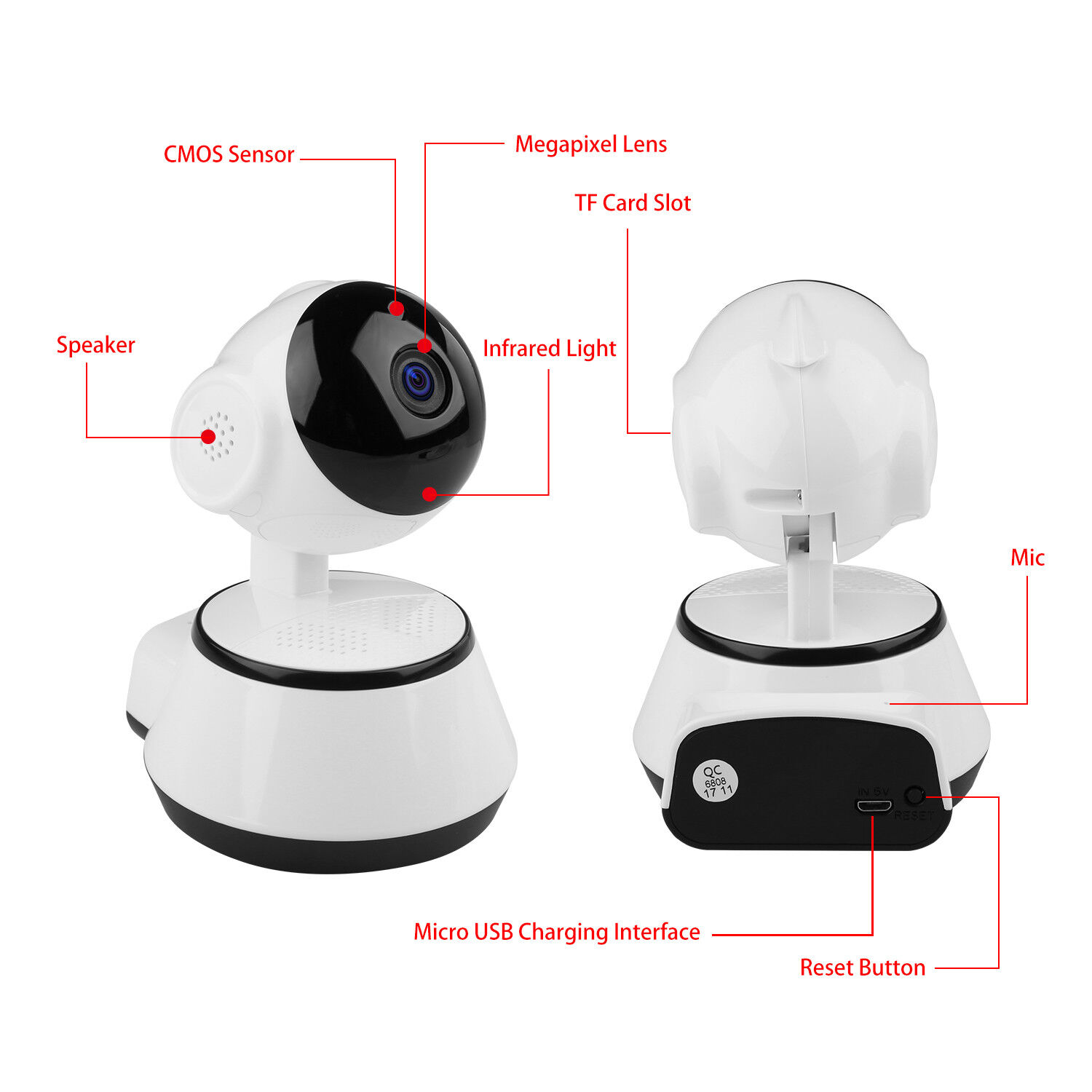 Home Security WiFi IP Camera Spy Surveillance System Wireless Video Night Vision KOCASO GPCT1088 - фотография #10