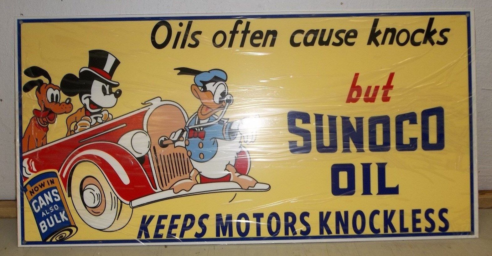 Awesome Sunoco Sign with Donald, Mickey and Goofy. Great Color and Graphics Sunoco Oil - фотография #2
