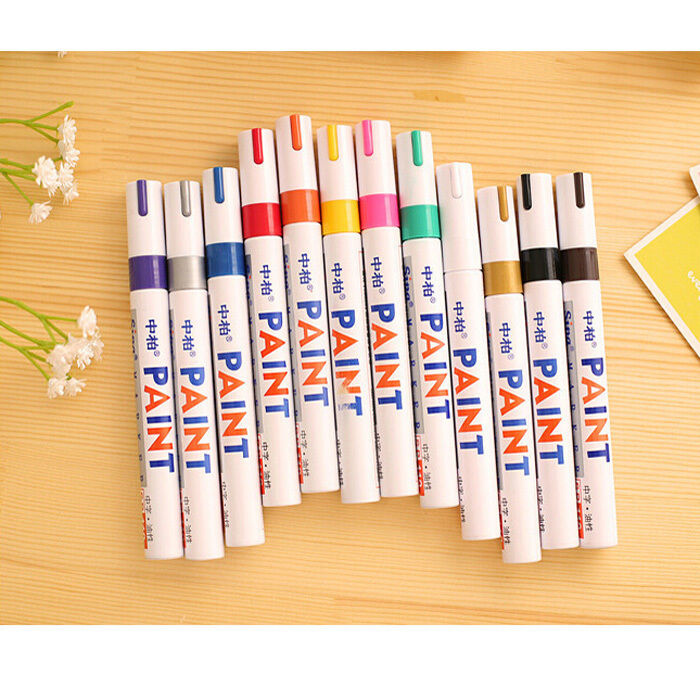 12Pcs Waterproof Permanent Paint Marker Pen Car Tyre Tire Tread Rubber Colorful Unbranded/Generic Does Not Apply - фотография #4
