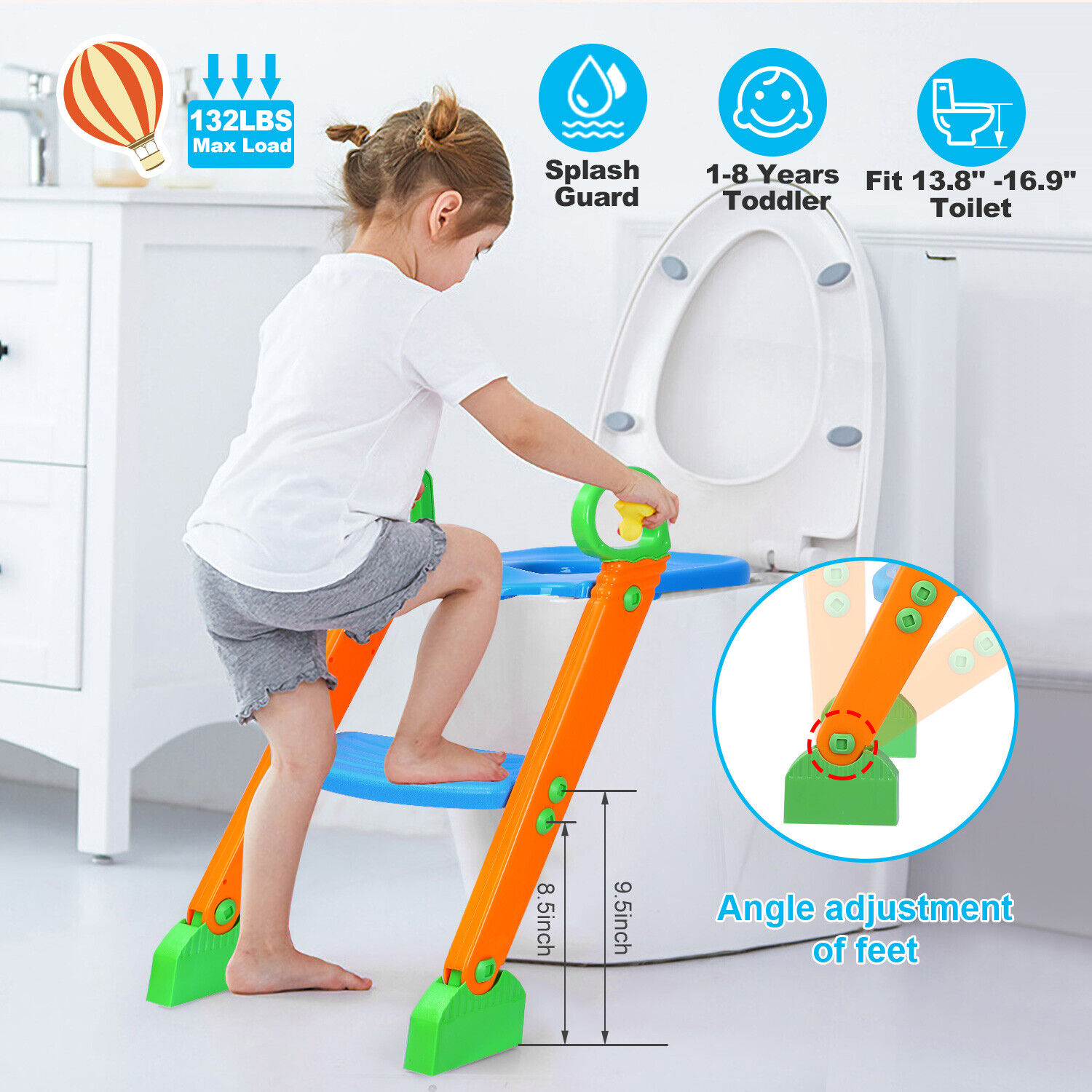 Potty Training Toilet Seat with Step Stool Ladder for Baby Toddler Kid +Handles iMounTEK GPCT850