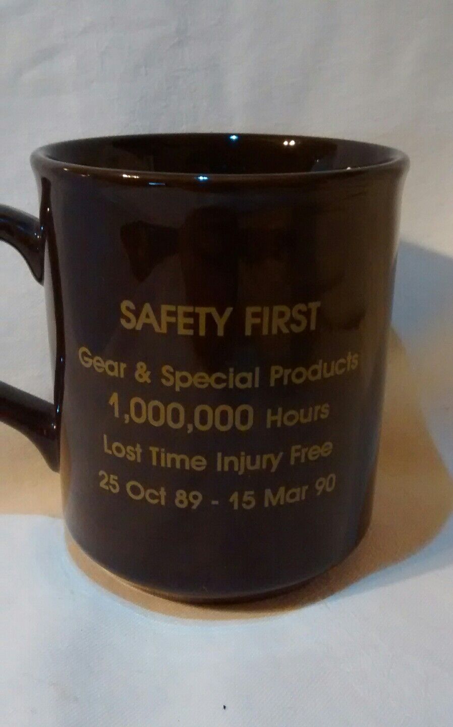 John Deere Employee's Safety Award. Coffee Cup Limited Production Item1989-1990 Safety award