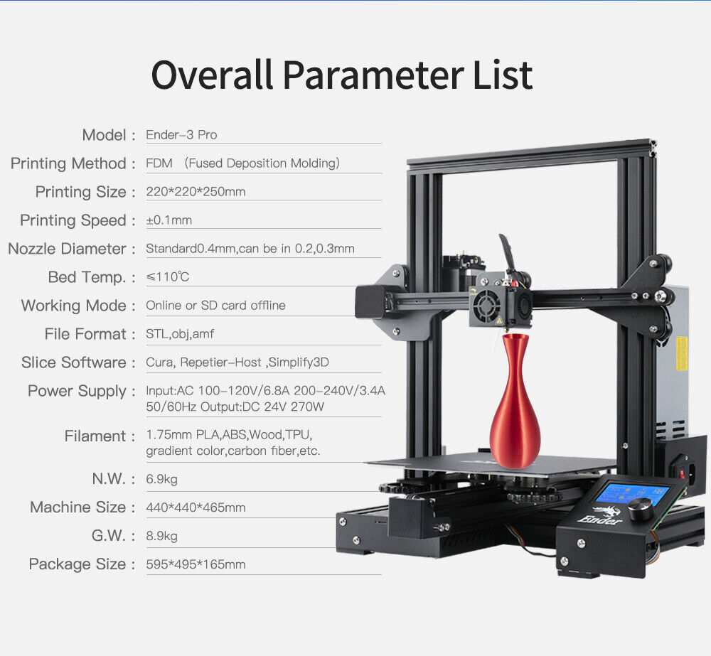 Used Creality Ender 3 Pro High Quality 3D Printer Promotion Sales Creality 3D Does Not Apply - фотография #3