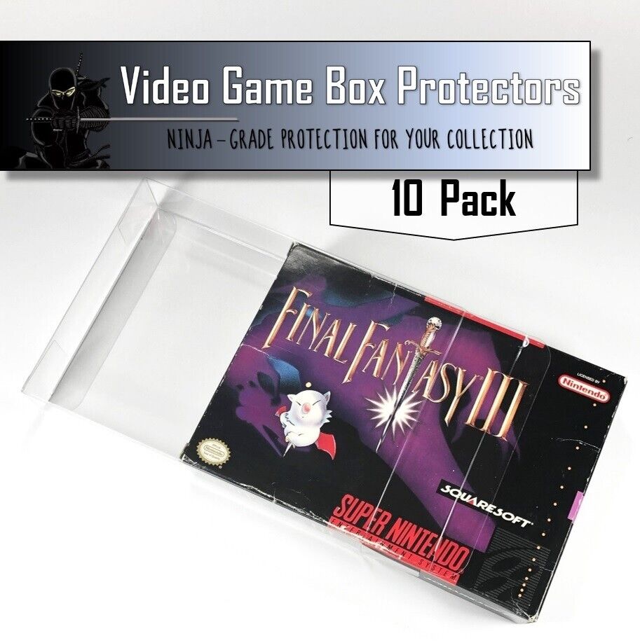 10 SNES Clear Plastic Box Protector Sleeve Case for Complete CIB Games Unbranded/Generic Does Not Apply