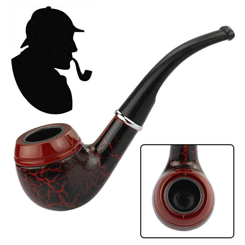 Dark Red Durable Wooden Wood Smoking Pipe Tobacco Cigarettes Cigar Pipes NEW MUCH