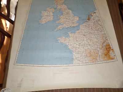 Fantastic, very large colored map of Great Britain & France (1954) Scarce! Без бренда - фотография #2