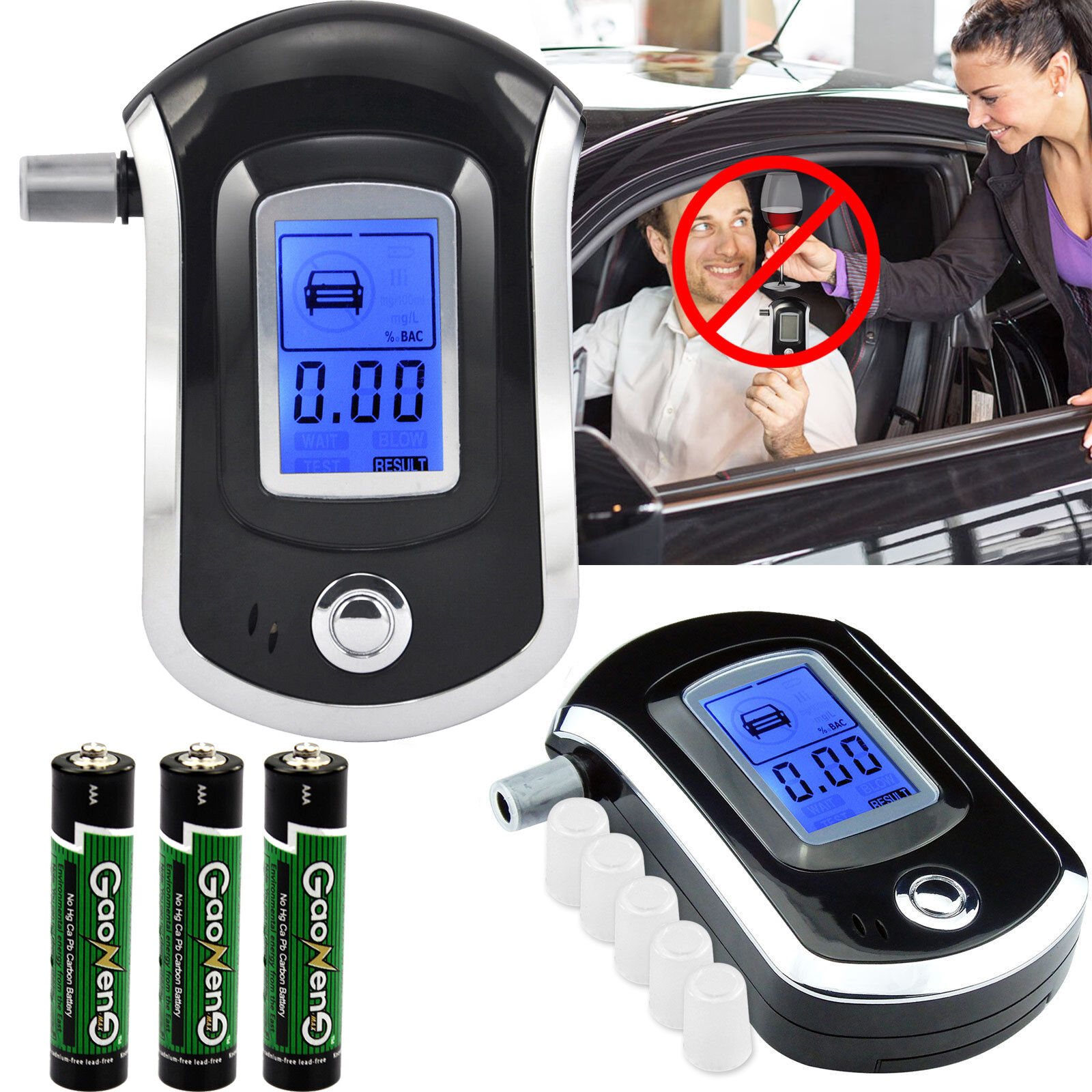 Advance Police Digital Breath Alcohol Tester LCD Breathalyzer Analyzer Detector Unbranded Does not apply