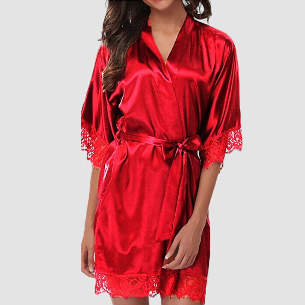 Sexy LingeriesLadies Satin Silk Sleepwear Lace Bathrobes Nightie Nightdress US Unbranded Does Not Apply - фотография #8