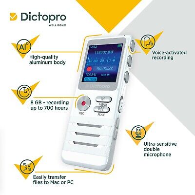 DICTOPRO X100 Digital Voice Activated Recorder Portable Mini Tape Dictaphone 8GB Dictopro X100 - фотография #6
