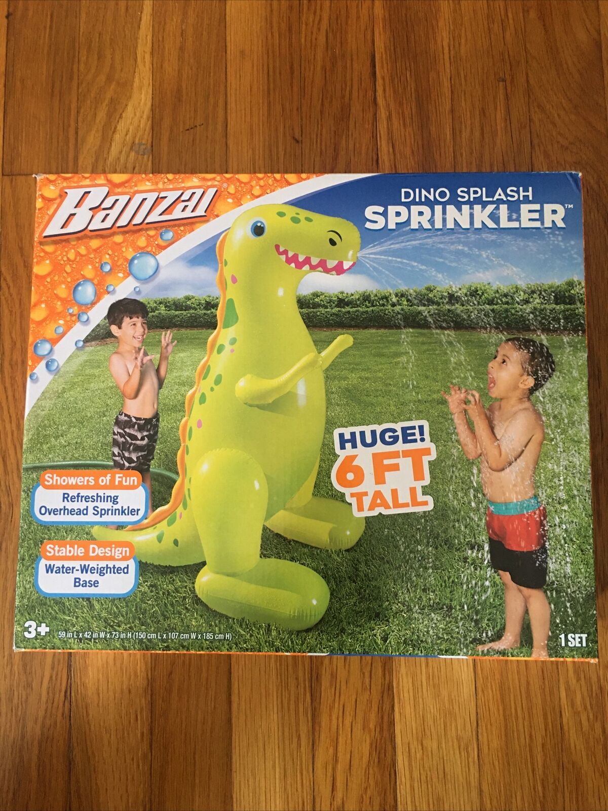 Banzai Dino Splash Sprinkler Lawn Summer Yard Water T Rex Banzai