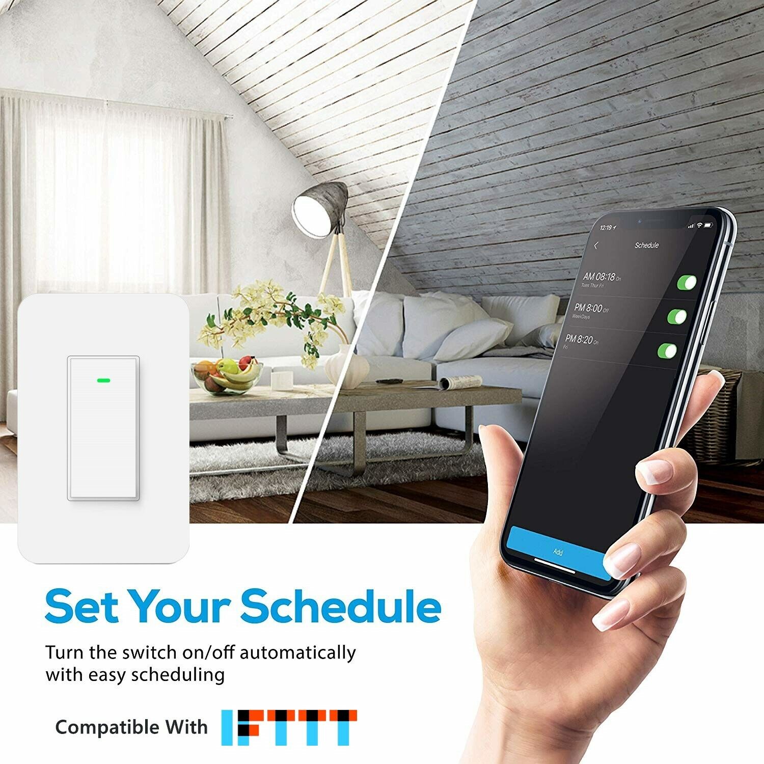 Smart WIFI Light Switch Remote Alexa Google Home IFTTT Voice Control Smart Life  nexete ks602 - фотография #10
