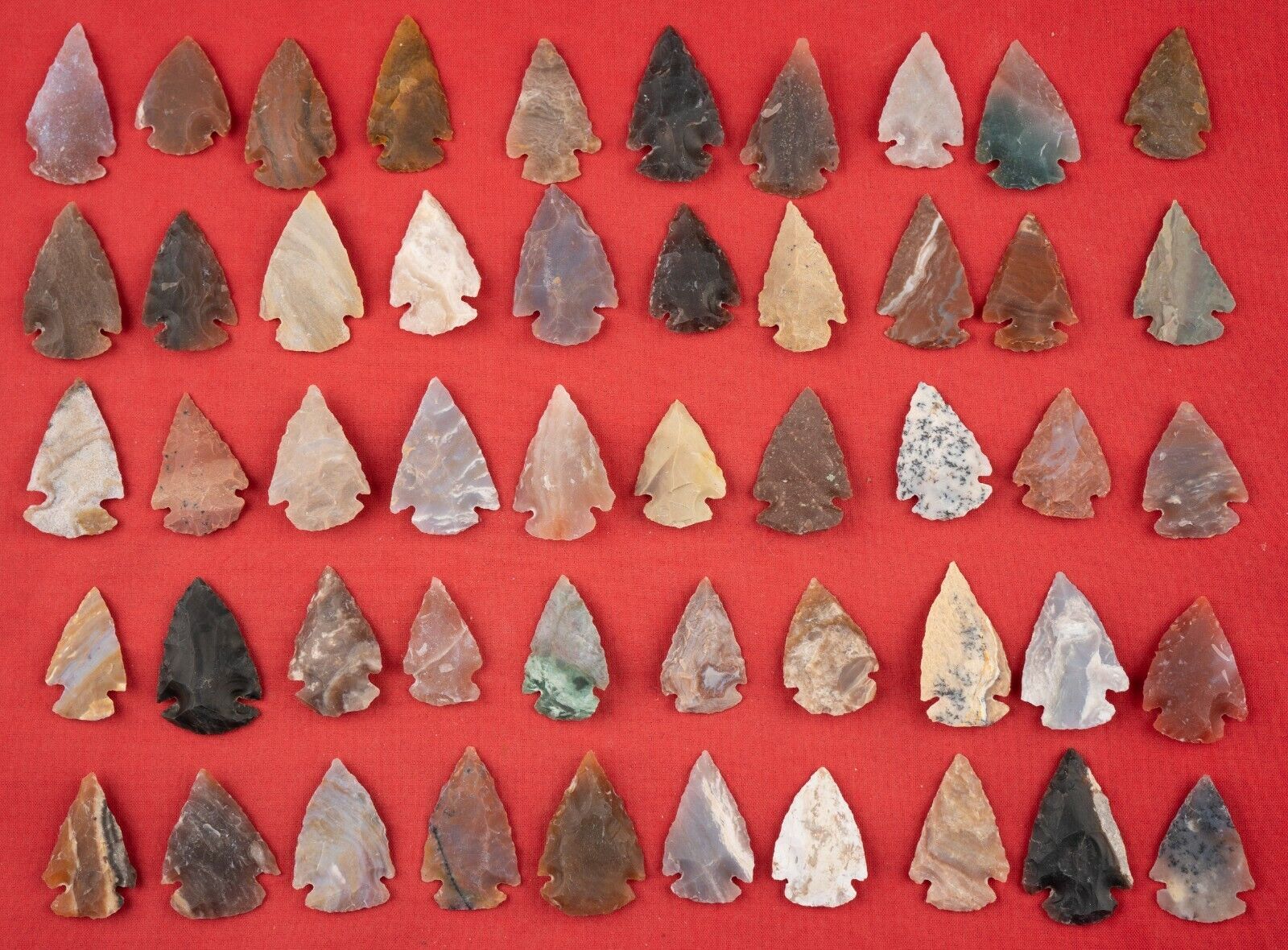 *** 50 PC Lot Flint Arrowhead OH Collection Project Spear Points Knife Blade *** Без бренда