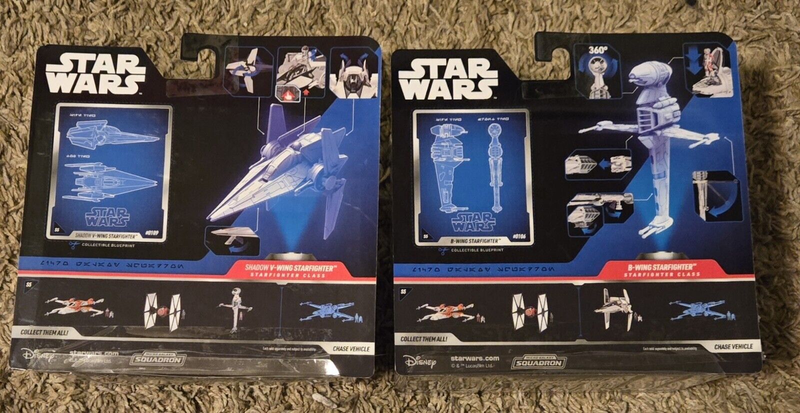 2024 Star Wars Micro Galaxy Squadron Lot Of 2  Chase SHADOW V-Wing And B-Wing Без бренда - фотография #2
