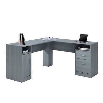 Techni Mobili Functional L-Shaped Desk with Storage, Grey Techni Mobili RTA-8412L-GRY - фотография #4