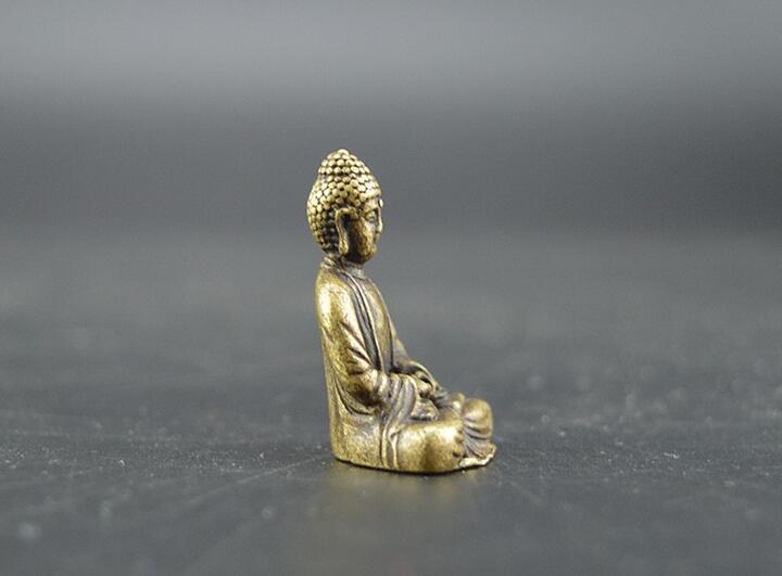 Chinese pure brass Sakyamuni Buddha small statue #2 Без бренда - фотография #5