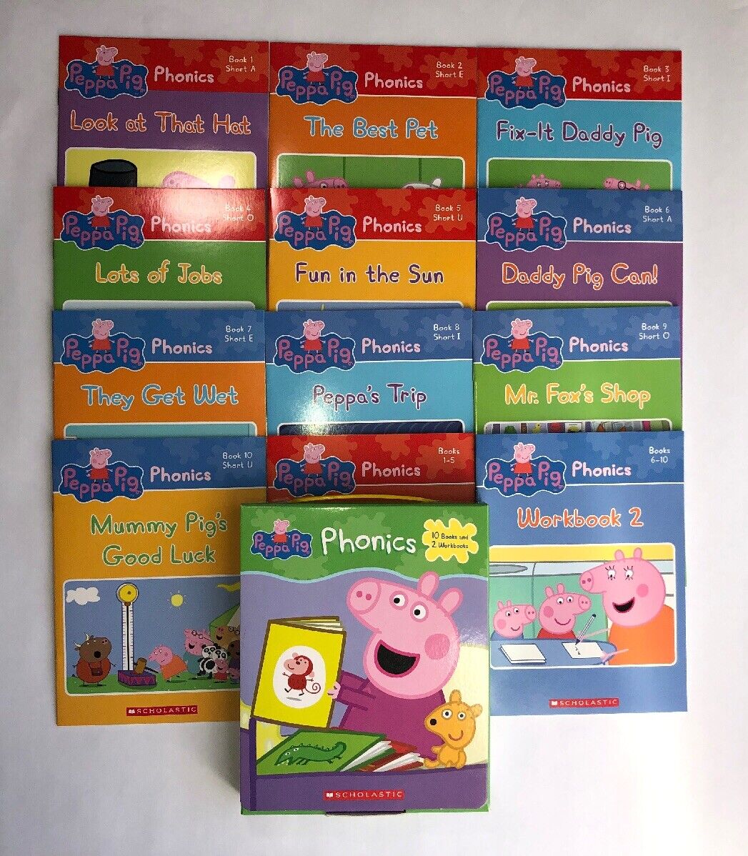 Peppa Pig Childrens Books Phonics Learn to Read Gift Set Lot 12 Без бренда