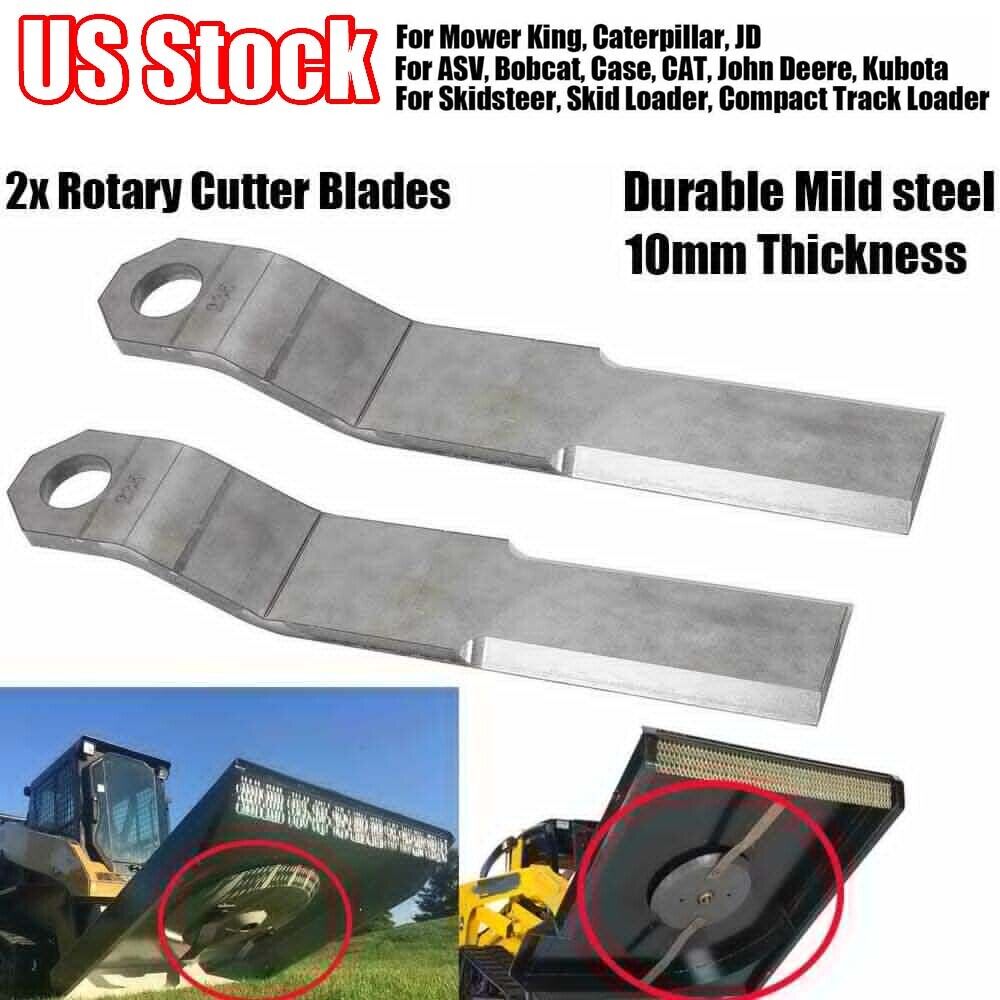 For Mower King Skidsteer Brush Hog Cutter Replacement Blades Pair 10mm Steel  Alpha Rider