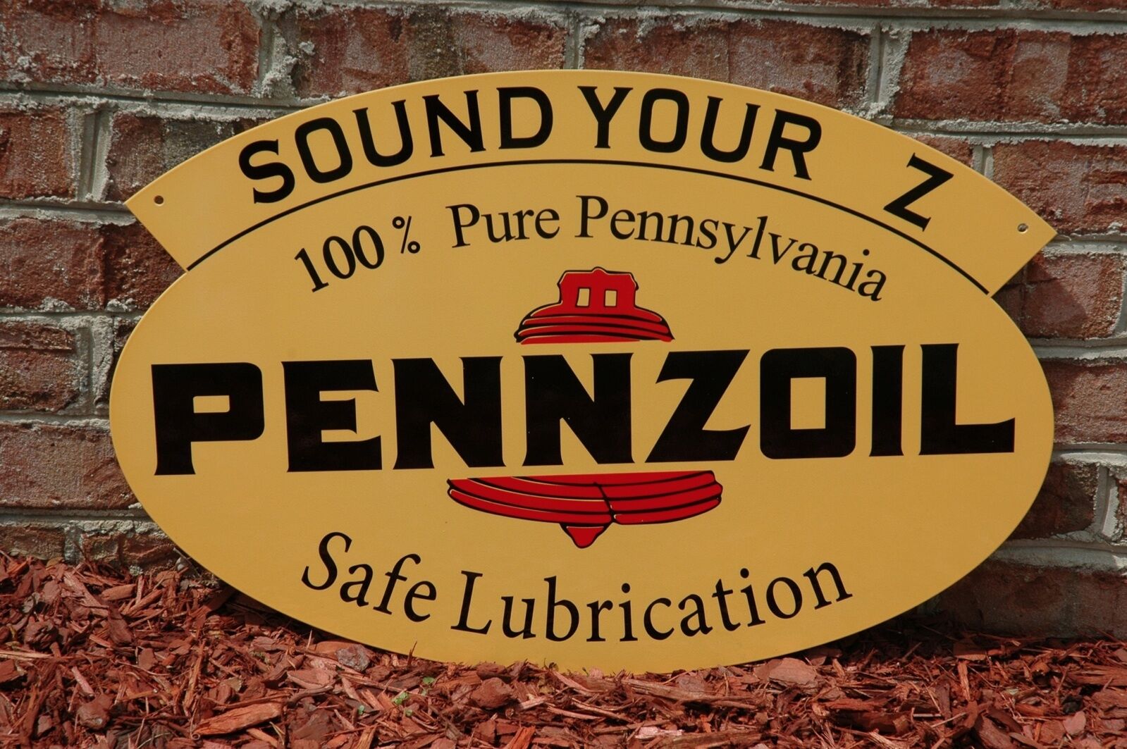 OLD STYLE PENNZOIL "SOUND YOUR Z" MOTOR OIL TWO-SIDED SWINGER SIGN MADE IN USA! Без бренда - фотография #2