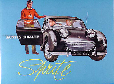 1958 1959 1960 Austin Healey Sprite Sales Brochure Color Foldout Buyeye Frogeye Без бренда Sprite