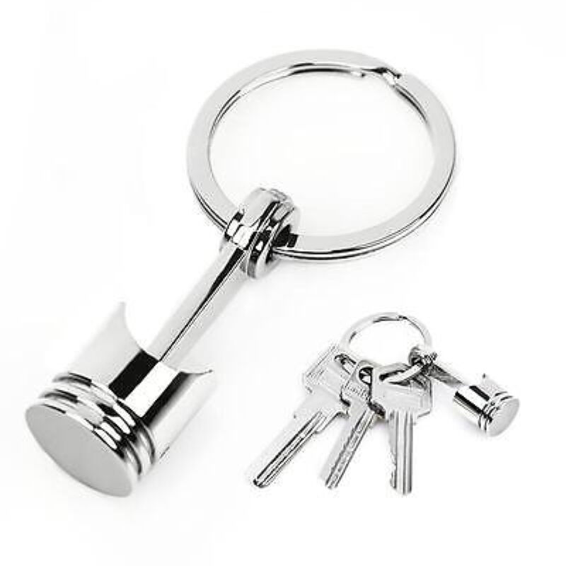 Metal Piston Car Keychain Keyfob Engine Fob Key Chain Ring keyring Silver New #W Unbranded Does Not Apply - фотография #7
