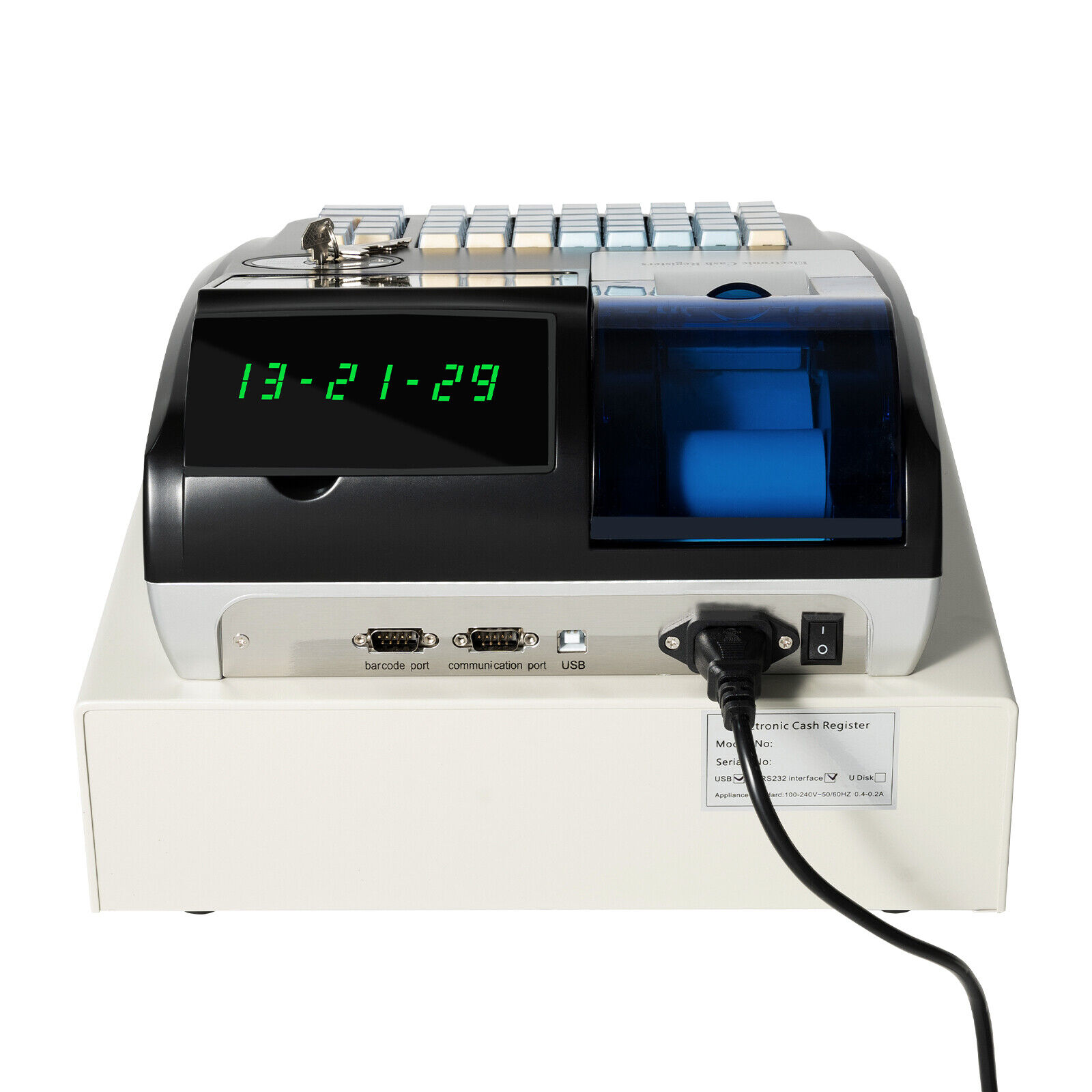 Electronic POS System Cash Register LED Display For Retail W/ Drawer 48 Keys US Unbranded Does Not Apply - фотография #9