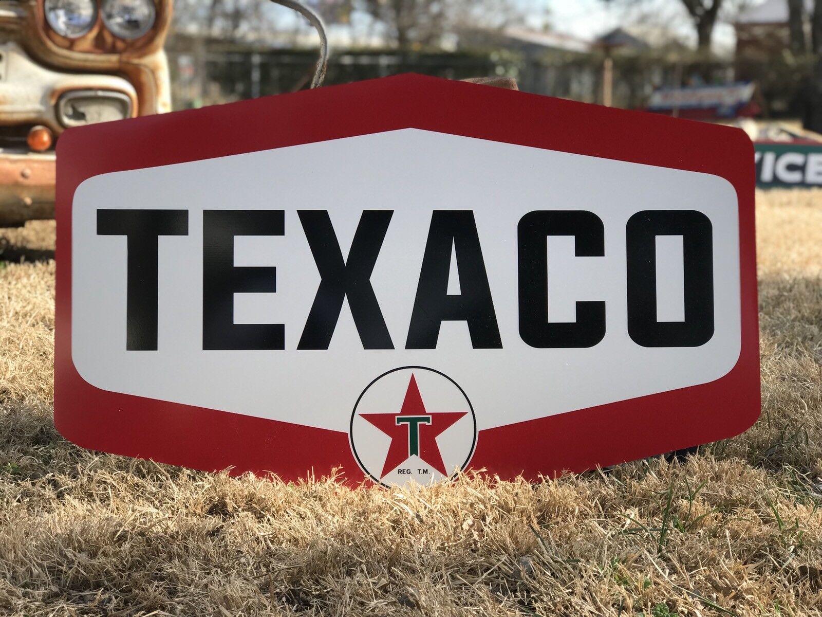 Antique Vintage Old Style Texaco Motor Oil Sign Без бренда