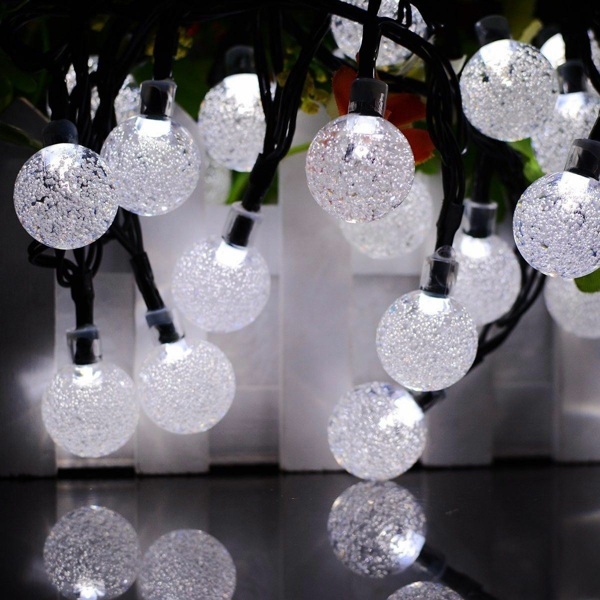 20ft 30 LED Solar String Ball Lights Outdoor Waterproof Warm White Garden Decor LINKPAL Does Not Apply - фотография #7