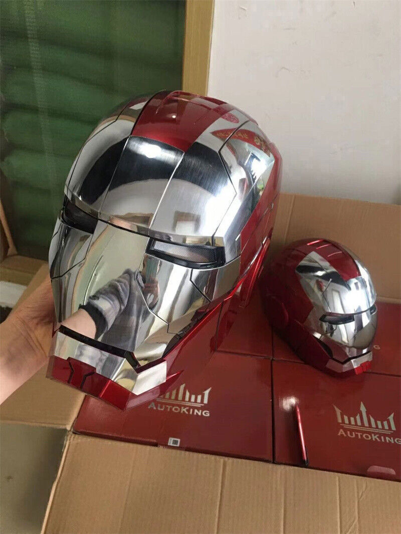 HOT US AUTOKING Iron Man MK5 1:1 Helmet Wearable Voice-controlled Cosplay Props Unbranded Does Not Apply