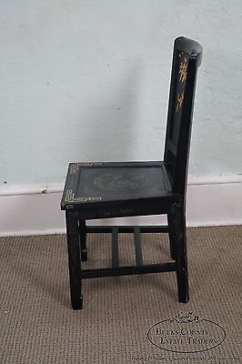 Antique Chinese Black Lacquer Chinoiserie Side Chair NA NA - фотография #3