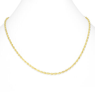 10K Yellow Gold 1.5mm-4mm Laser Diamond Cut Rope Chain Pendant Necklace 16"- 30" NuraGold NG10YLRPH-N - фотография #5