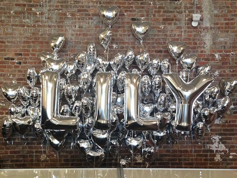 16" 40" Silver Mylar Letter Number Balloons Party Birthday Wedding Decorations C-Spin Does Not Apply - фотография #11