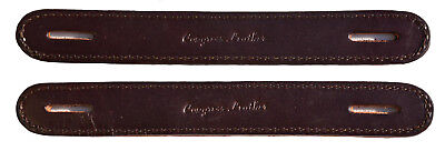 Lot of 2 Havana Leather Double & Stitched Slotted Steamer Trunk Handles #100HAV Congress Leather 100HAV - фотография #2