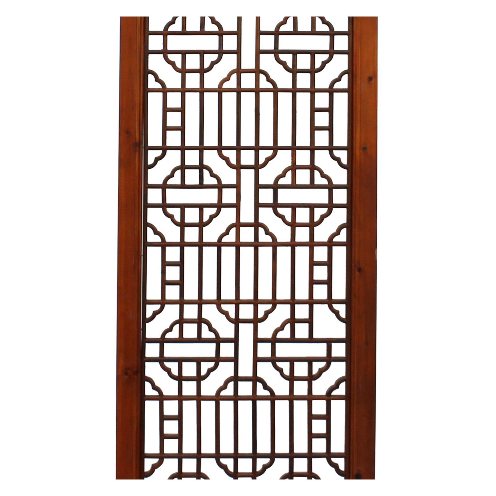 Chinese Brown Geometric Open Pattern Wall Tall Panel Divider cs4523 Unbranded - фотография #3