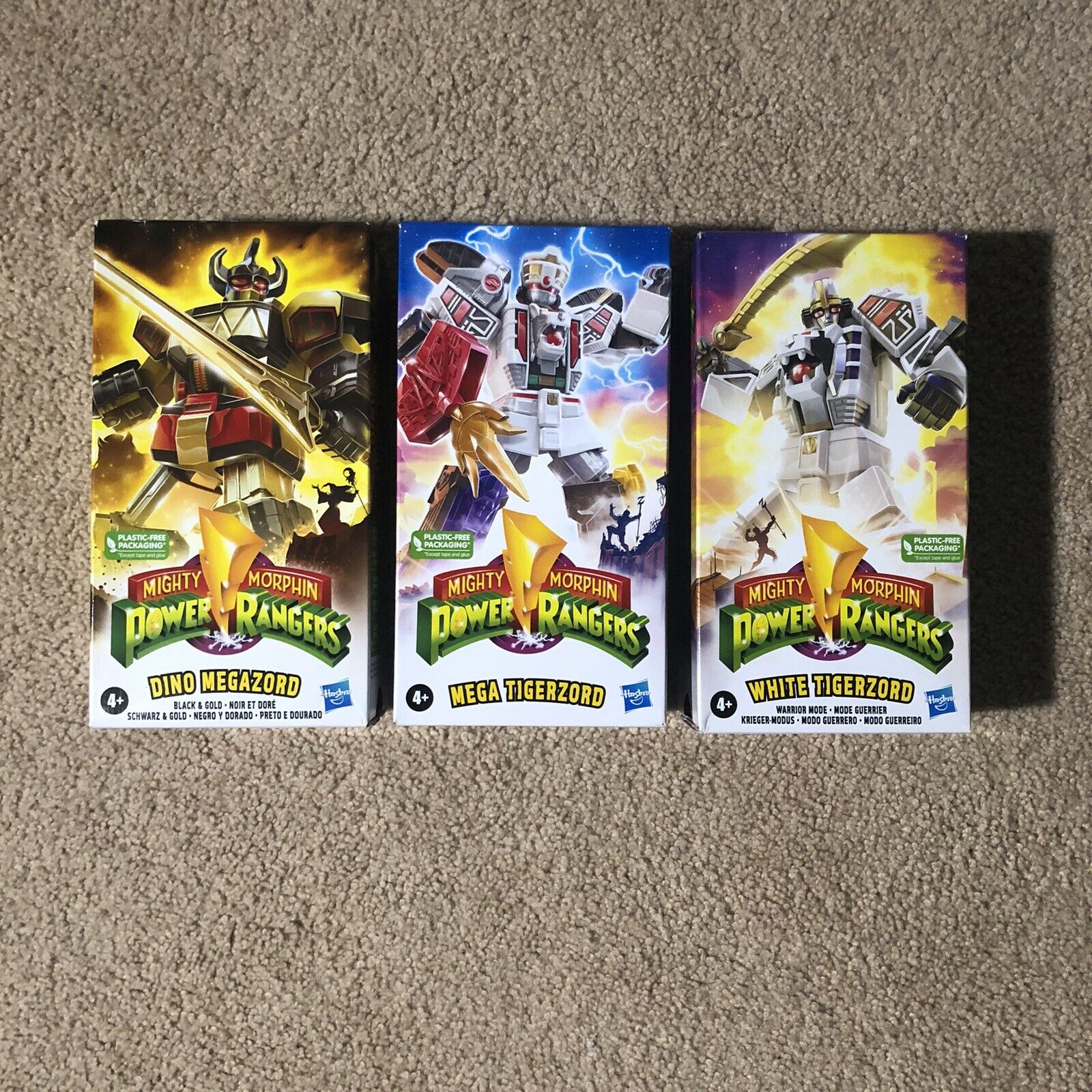 Mighty Morphin Power Rangers LOT OF 3 Mega White Tigerzord Dino Megazord Hasbro