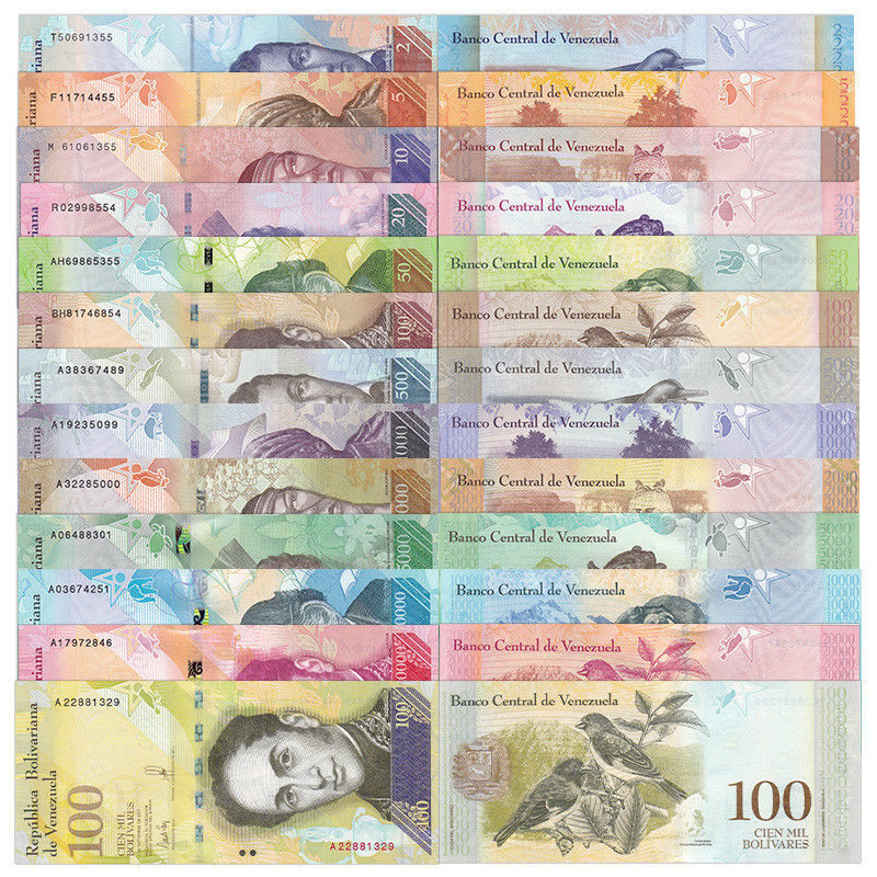 Venezuela Full Set 2 - 100000 Bolivares & 2 - 500 Soberanos (21 banknotes) UNC Без бренда - фотография #3