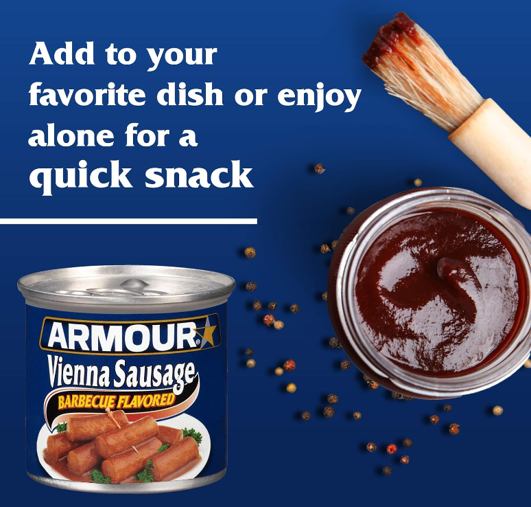 Armour Star Vienna Sausage Barbecue Flavored Canned Sausage 4.6 oz Pack of 6 Armour - фотография #3